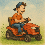 em lái máy lawnmower
